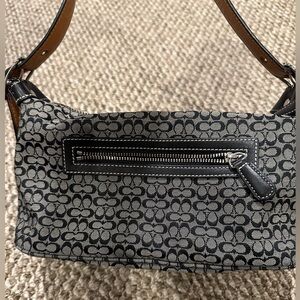 Coach Signature Demi Bag Medium, Black/White, Leather Trim, Excellent Condition!